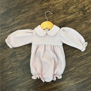 Beaufort Bonnet Company Pink Baby Romper with Peter Pan Collar 0-6m